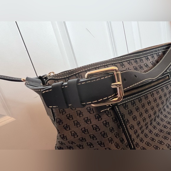 Dooney & Bourke signature black fabric zip top tote - Picture 5 of 12